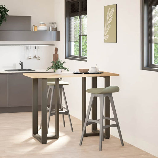 vidaXL Bar Table Legs T-Shaped 2 pcs Natural Steel 60x35x(100-101) cm Steel