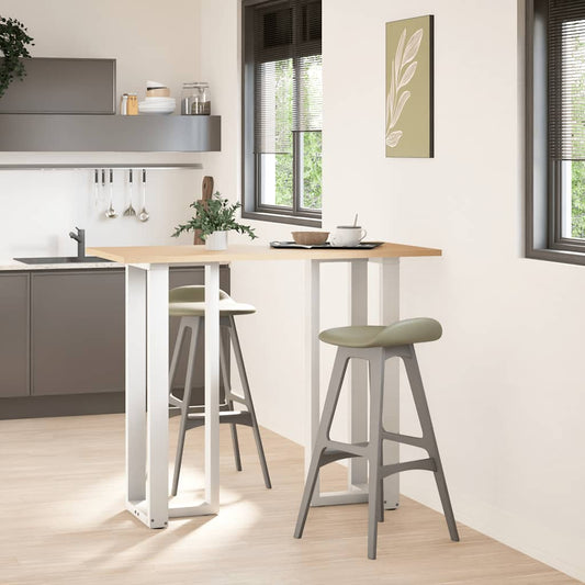 vidaXL Bar Table Legs T-Shaped 2 pcs White 40x35x(110-111) cm Steel