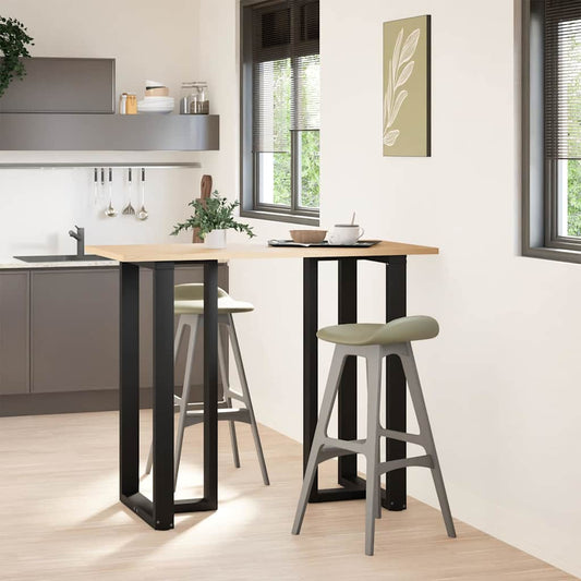 vidaXL Bar Table Legs T-Shaped 2 pcs Black 60x35x(110-111) cm Steel
