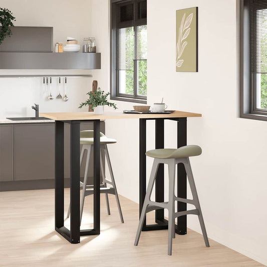 vidaXL Bar Table Legs T-Shaped 2 pcs Black 60x35x(110-111) cm Steel