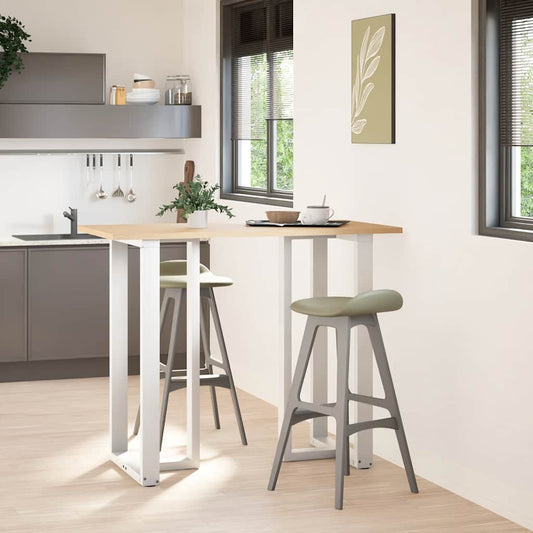 vidaXL Bar Table Legs T-Shaped 2 pcs White 60x35x(110-111) cm Steel