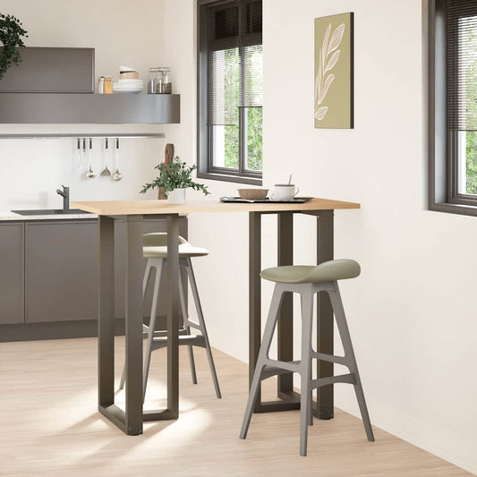 vidaXL Bar Table Legs T-Shaped 2 pcs Natural Steel 60x35x(110-111) cm Steel