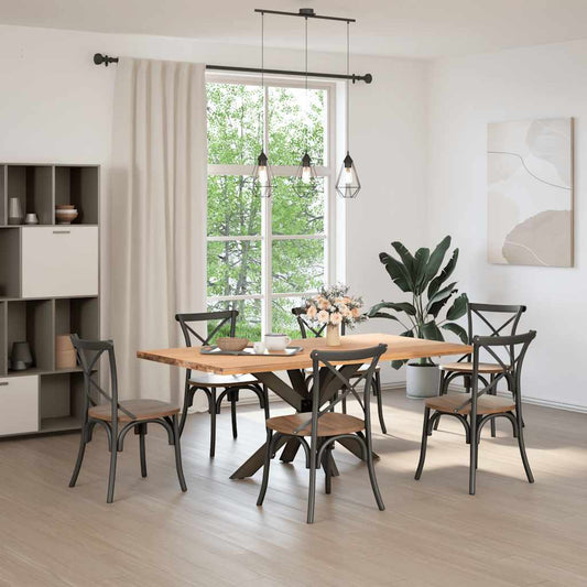 vidaXL Dining Table Leg Spider Shape Black 120x68x(72-73) cm Steel