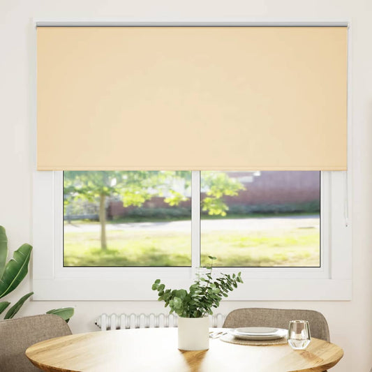 vidaXL Roller Blind Blackout Beige 155x130 cm Fabric Width 151.6 cm Polyester