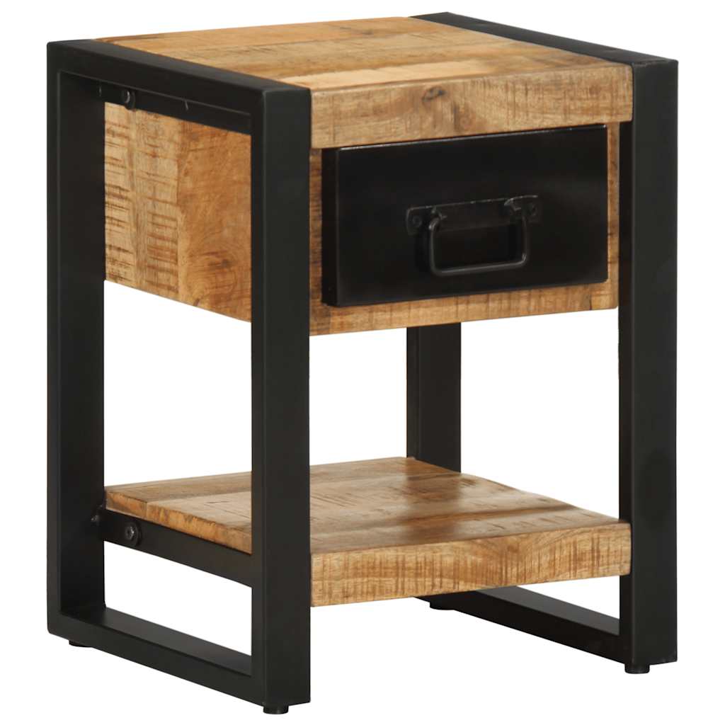 vidaXL Bedside Cabinet 35x34x45 cm Solid Rough Wood Mango