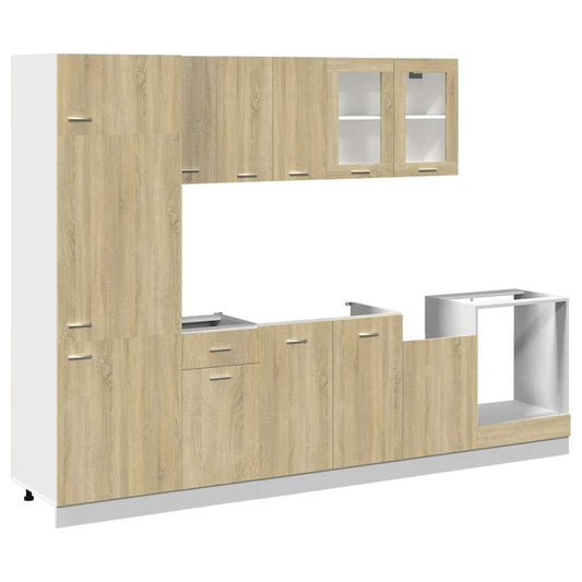 vidaXL 8 Piece Kitchen Cabinet Set "Lyon" Sonoma Oak Engineered Wood