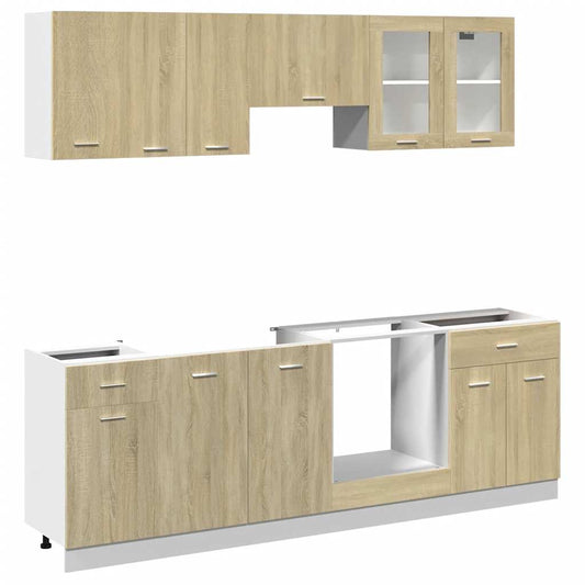 vidaXL 8 Piece Kitchen Cabinet Set "Lyon" Sonoma Oak Engineered Wood