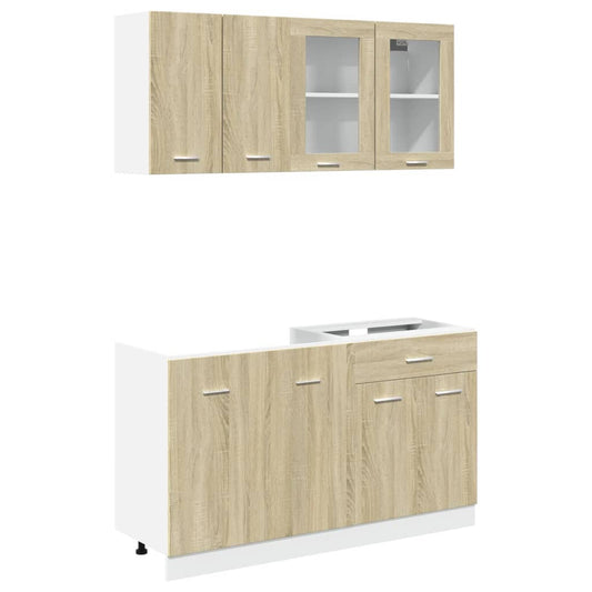 vidaXL 4 Piece Kitchen Cabinet Set Lyon Sonoma Oak Engineered Wood