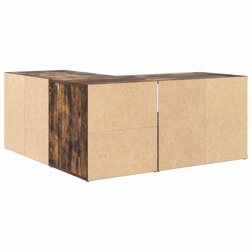 vidaXL Corner Cabinet Smoked Oak 160x40x45 cm Engineered Wood