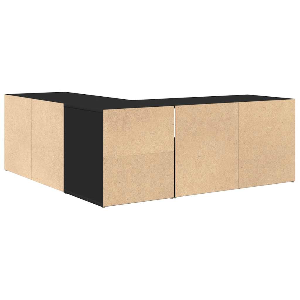 vidaXL Corner Cabinet Black 200x40x45 cm Engineered Wood