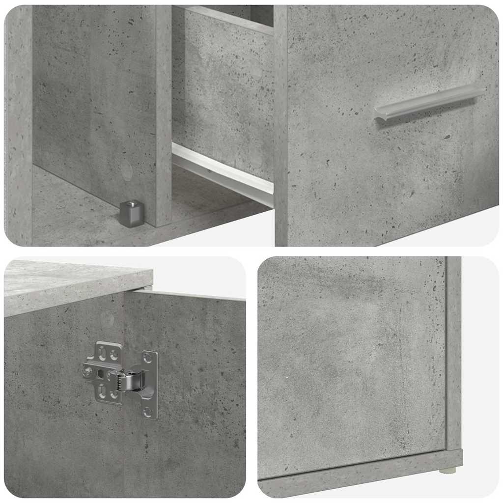 vidaXL Corner Cabinet Concrete Grey 200x40x45 cm Engineered Wood