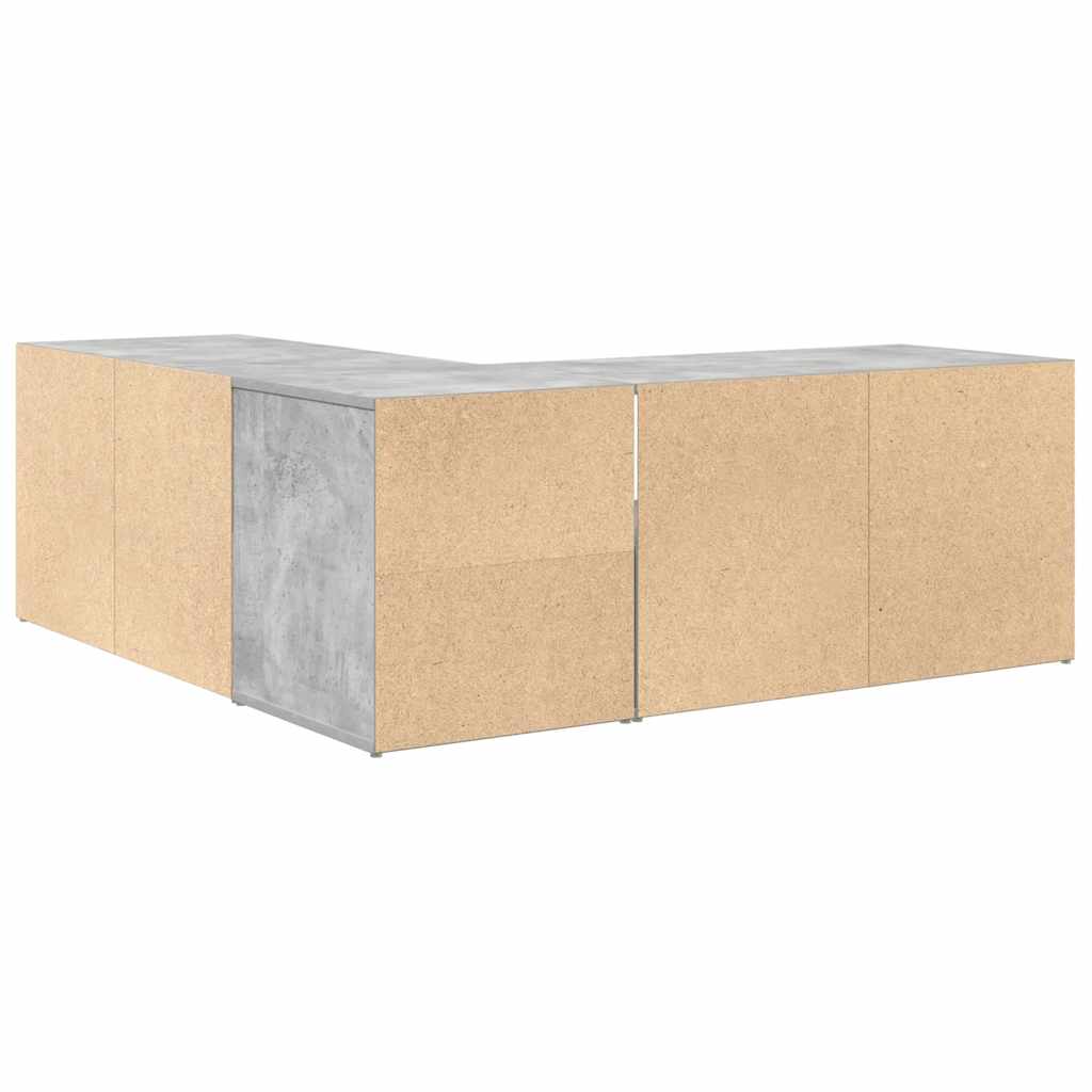 vidaXL Corner Cabinet Concrete Grey 200x40x45 cm Engineered Wood