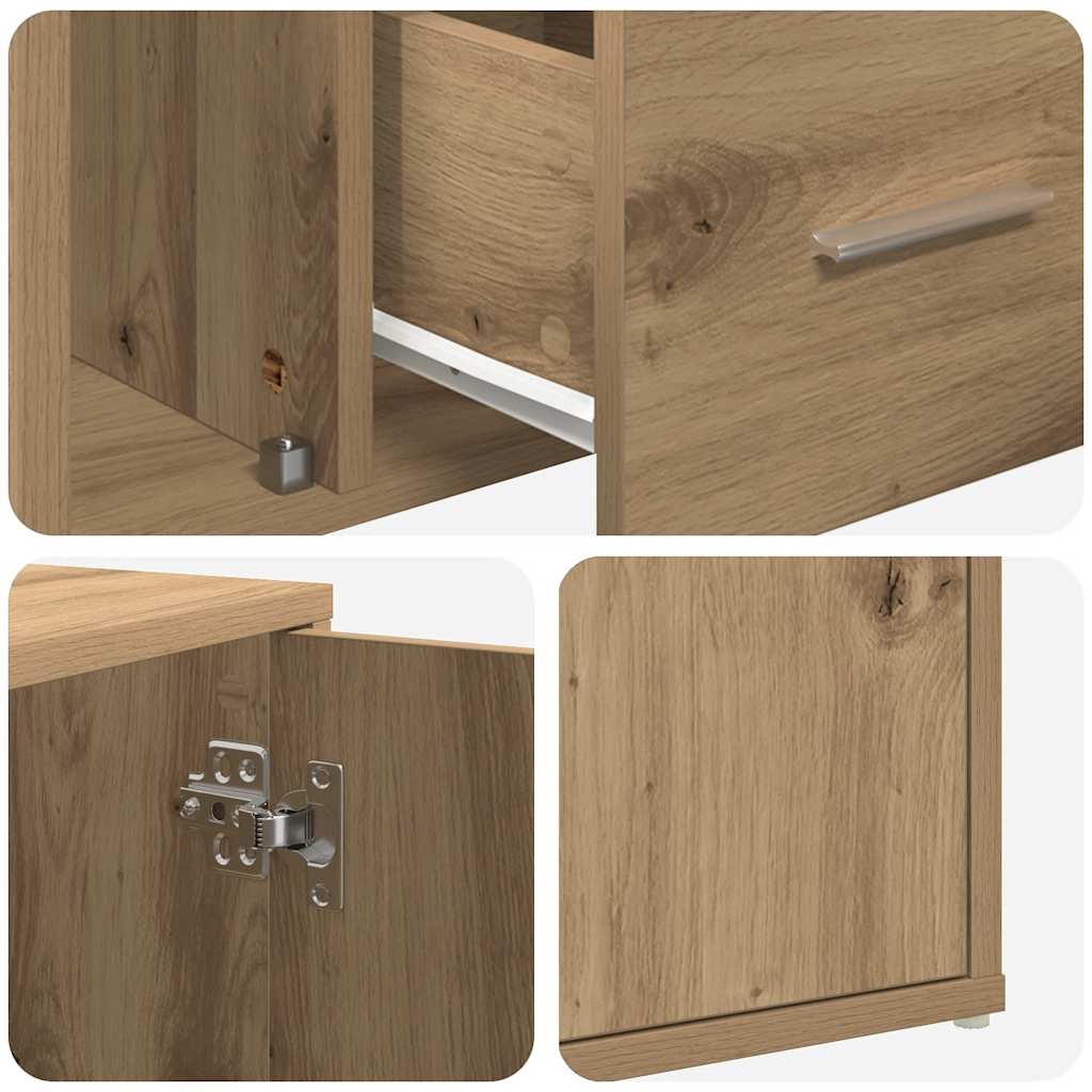 vidaXL Corner Cabinet Artisian Oak 200x40x45 cm Engineered Wood