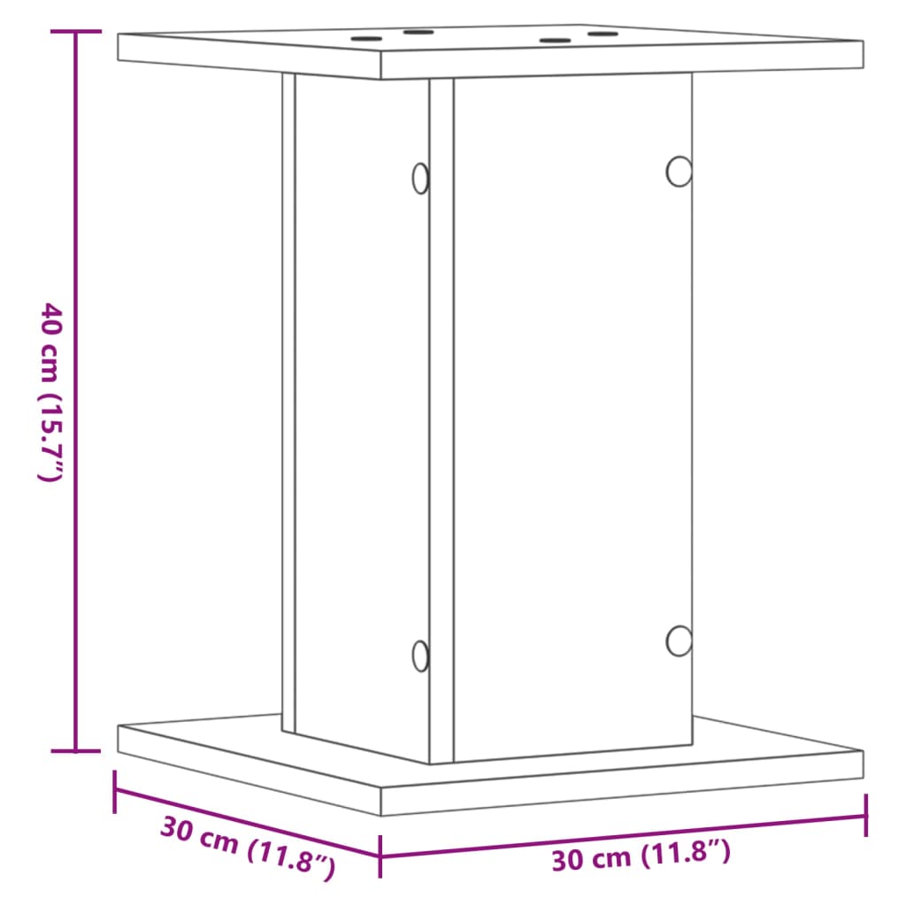vidaXL Plant Stands 2 pcs White 30x30x40 cm Engineered Wood