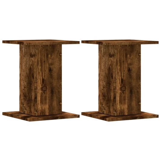 vidaXL Plant Stands 2 pcs Smoked Oak 30x30x40 cm Engineered Wood
