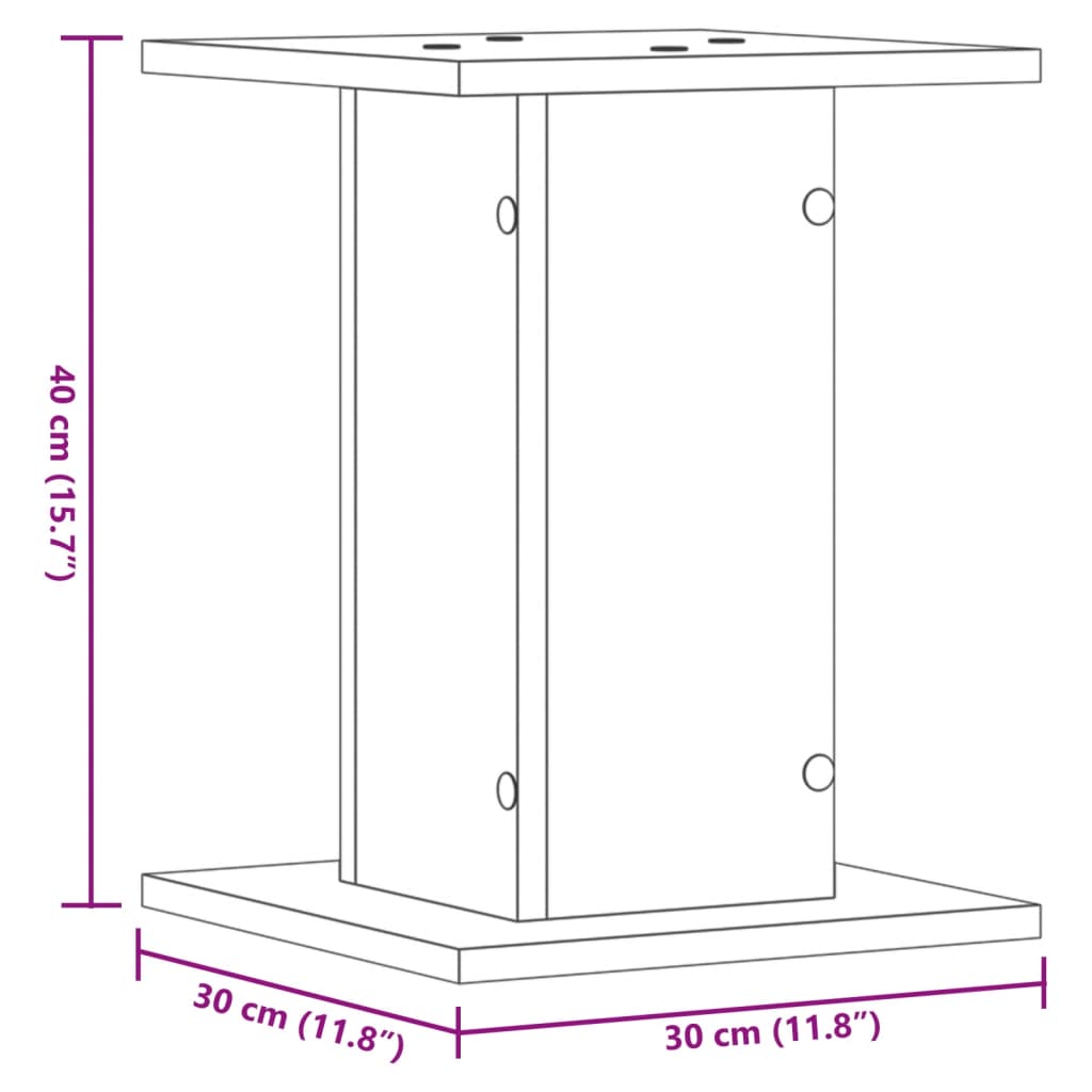vidaXL Plant Stands 2 pcs Old Wood 30x30x40 cm Engineered Wood