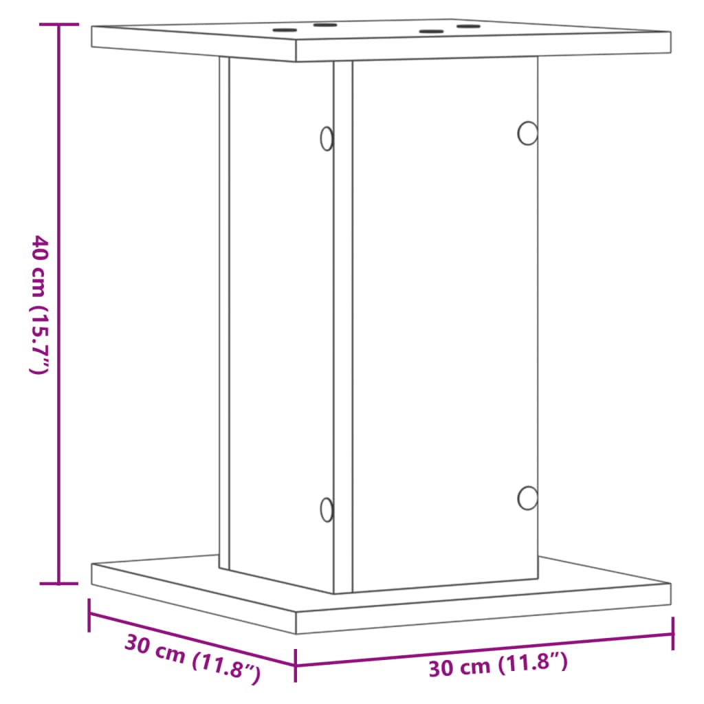 vidaXL Plant Stands 2 pcs Artisian Oak 30x30x40 cm Engineered Wood