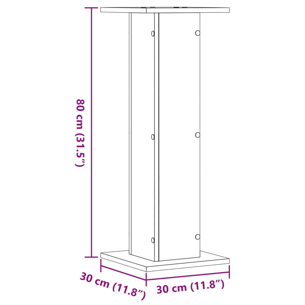 vidaXL Plant Stands 2 pcs White 30x30x80 cm Engineered Wood