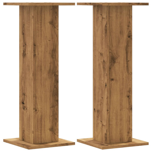 vidaXL Plant Stands 2 pcs Artisian Oak 30x30x80 cm Engineered Wood