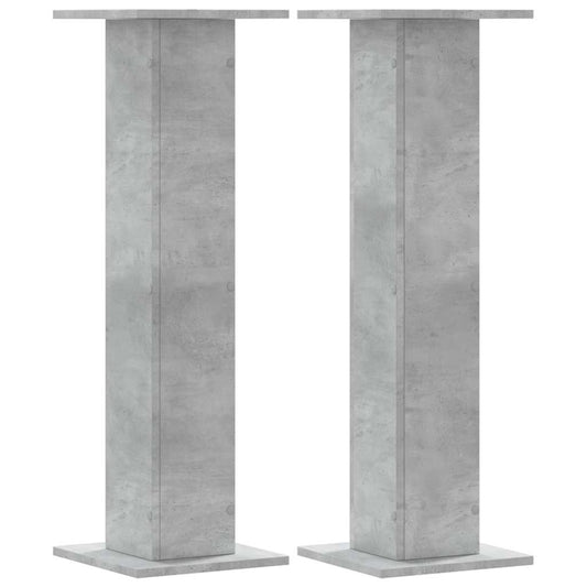 vidaXL Plant Stands 2 pcs Concrete Grey 30x30x95 cm Engineered Wood
