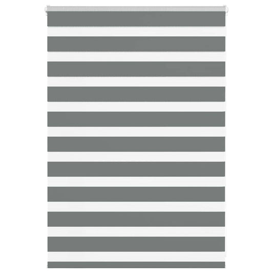 vidaXL Zebra Blind Dark Grey 110x100cm Fabric Width 105.9 cm Polyester