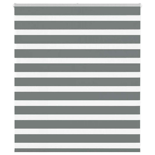 vidaXL Zebra Blind Dark Grey 125x100cm Fabric Width 120.9 cm Polyester