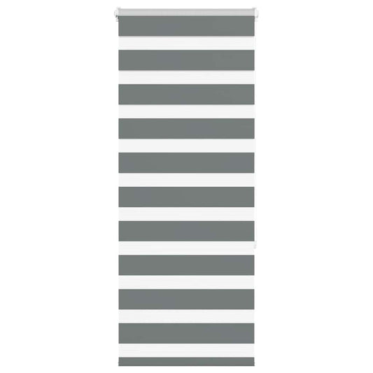 vidaXL Zebra Blind Dark Grey 55x150 cm Fabric Width 50,9 cm Polyester