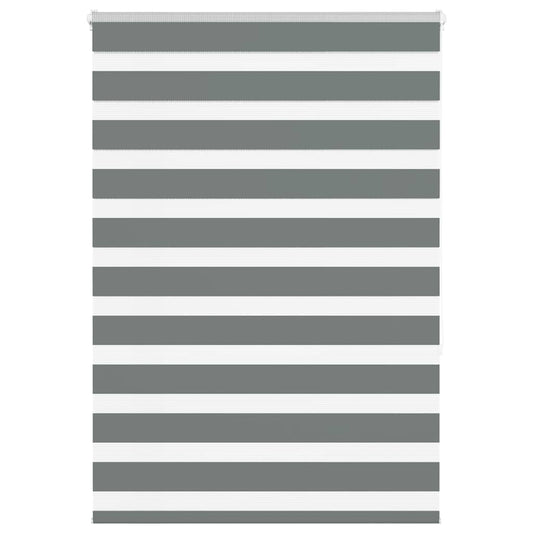 vidaXL Zebra Blind Dark Grey 100x150 cm Fabric Width 95,9 cm Polyester