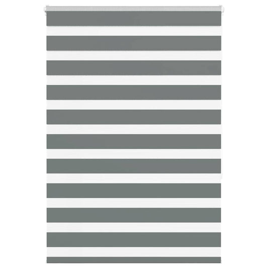 vidaXL Zebra Blind Dark Grey 105x150cm Fabric Width 100.9 cm Polyester