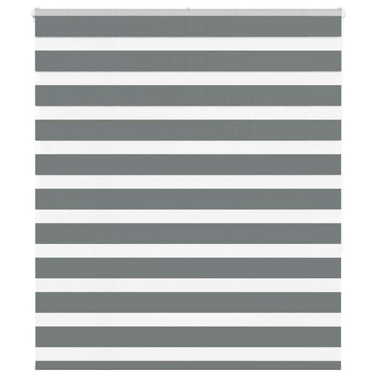 vidaXL Zebra Blind Dark Grey 125x150cm Fabric Width 120.9 cm Polyester