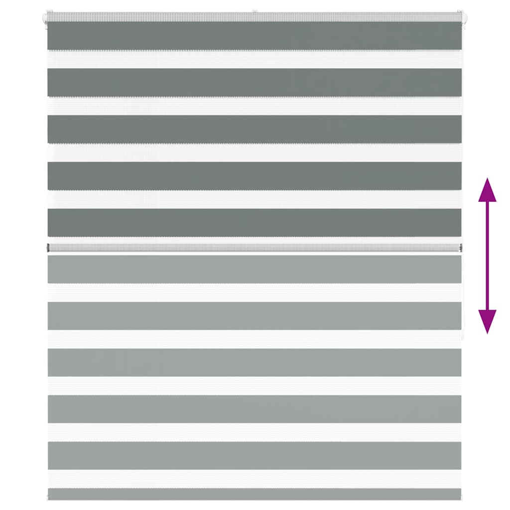vidaXL Zebra Blind Dark Grey 125x150cm Fabric Width 120.9 cm Polyester