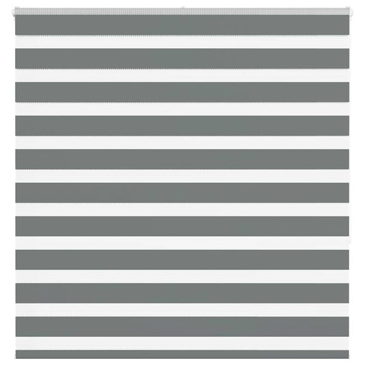 vidaXL Zebra Blind Dark Grey 140x150cm Fabric Width 135.9 cm Polyester