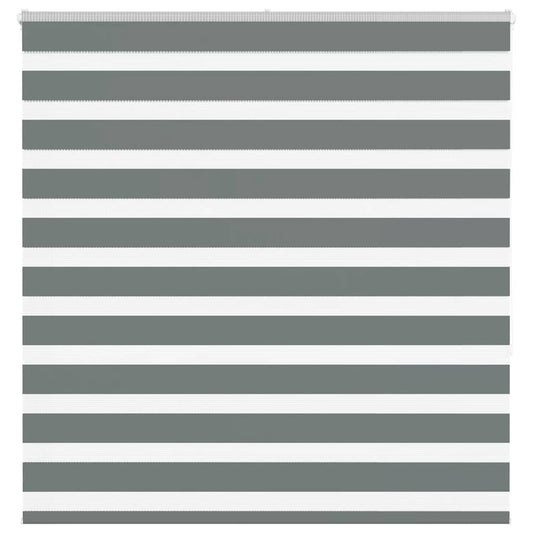 vidaXL Zebra Blind Dark Grey 145x150cm Fabric Width 140.9 cm Polyester