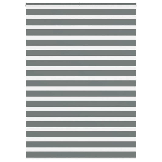 vidaXL Zebra Blind Dark Grey 155x200cm Fabric Width 150.9 cm Polyester