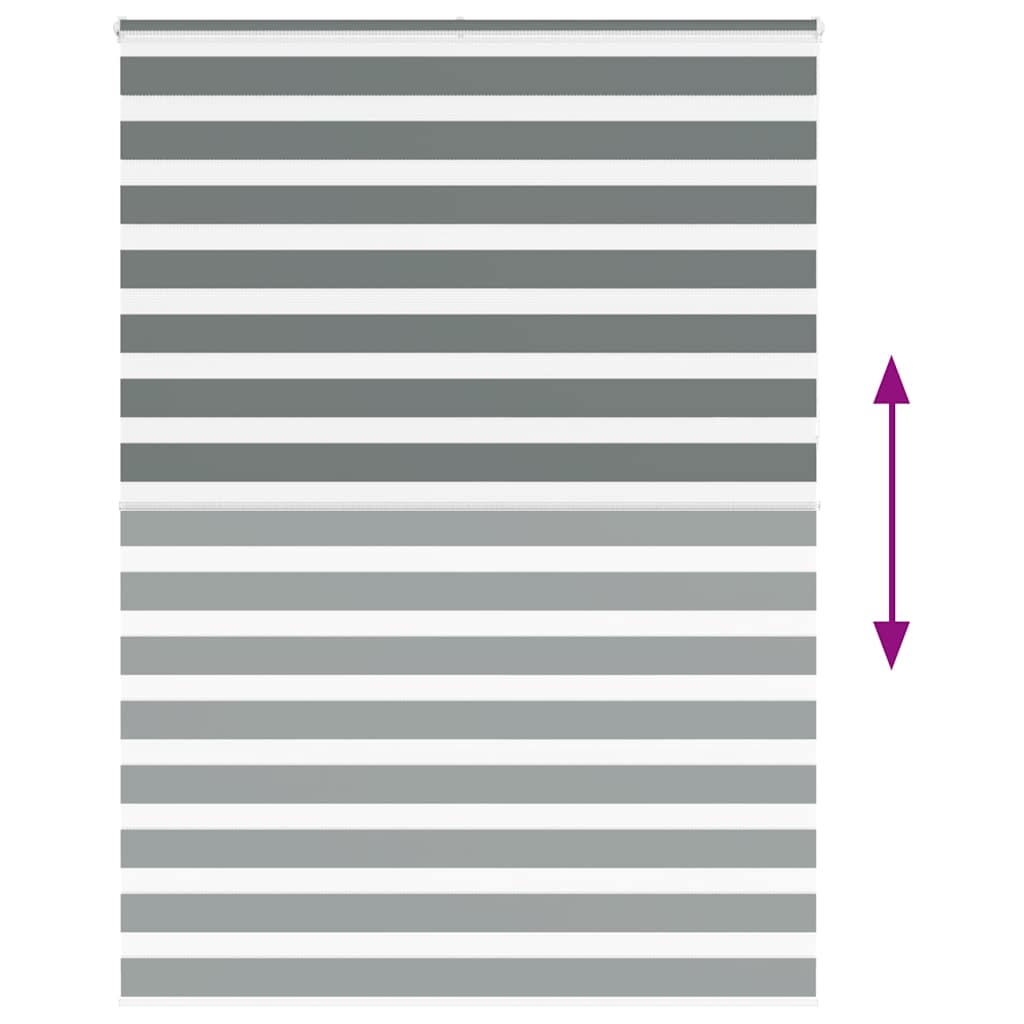 vidaXL Zebra Blind Dark Grey 155x230cm Fabric Width 150.9 cm Polyester