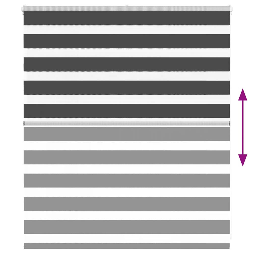 vidaXL Zebra Blind Black 135x100 cm Fabric Width 130,9 cm Polyester