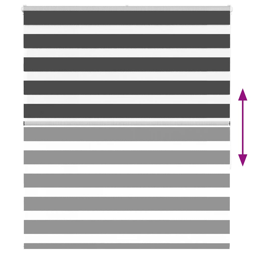 vidaXL Zebra Blind Black 120x150 cm Fabric Width 115,9 cm Polyester