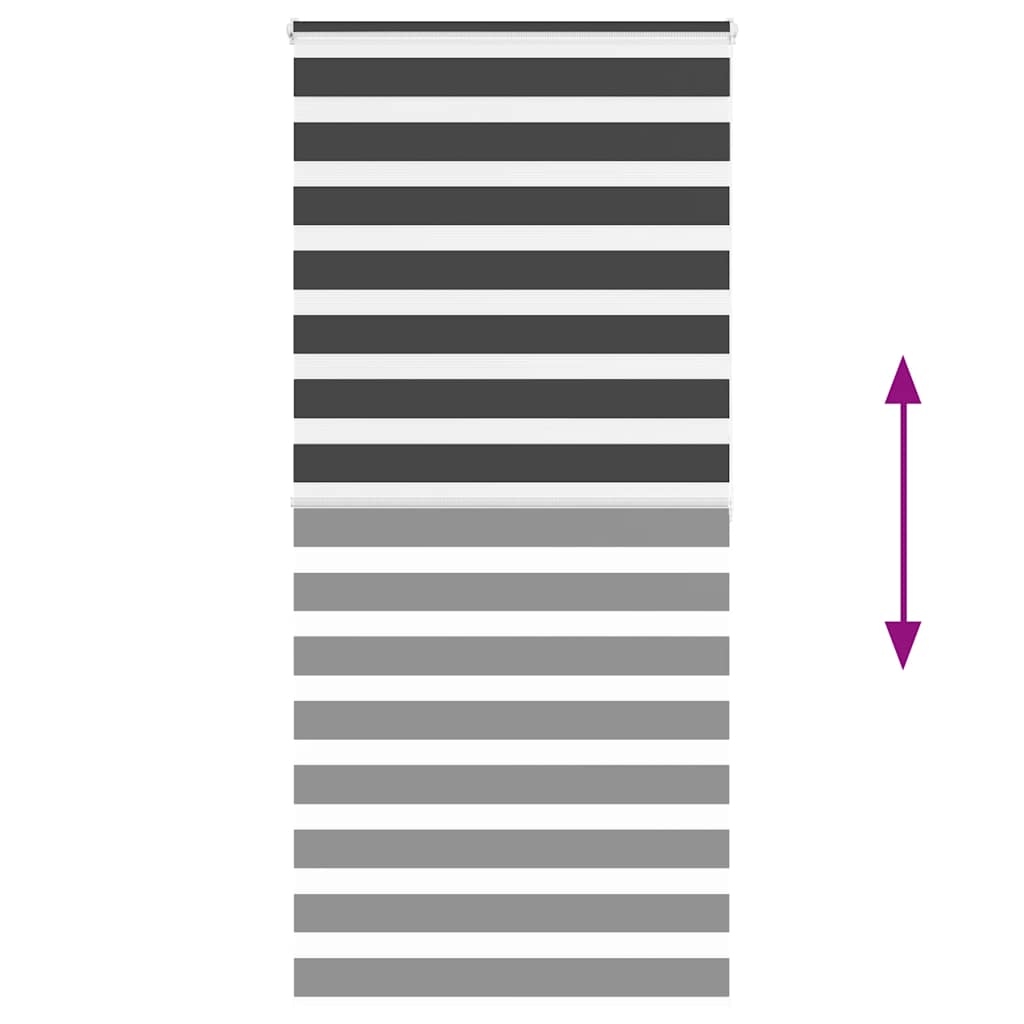 vidaXL Zebra Blind Black 100x200 cm Fabric Width 95,9 cm Polyester
