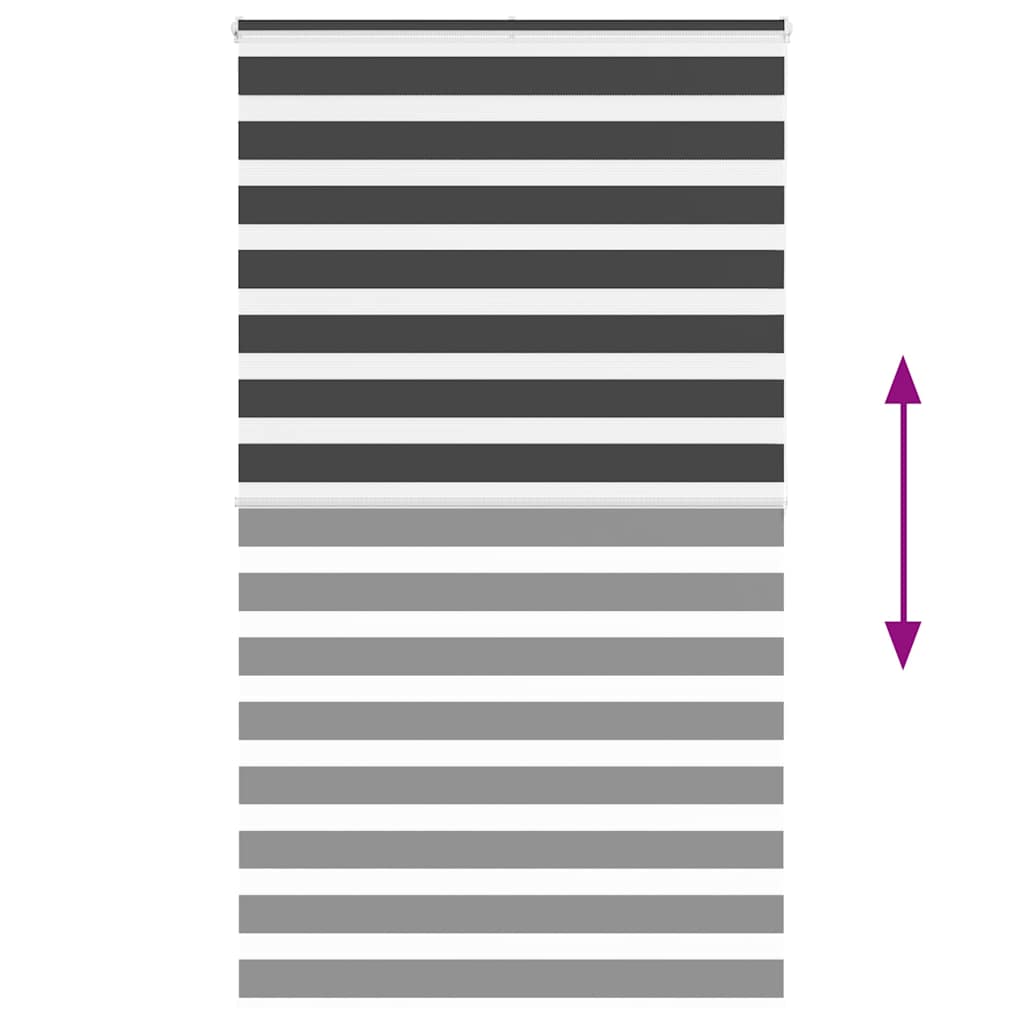 vidaXL Zebra Blind Black 120x200 cm Fabric Width 115,9 cm Polyester