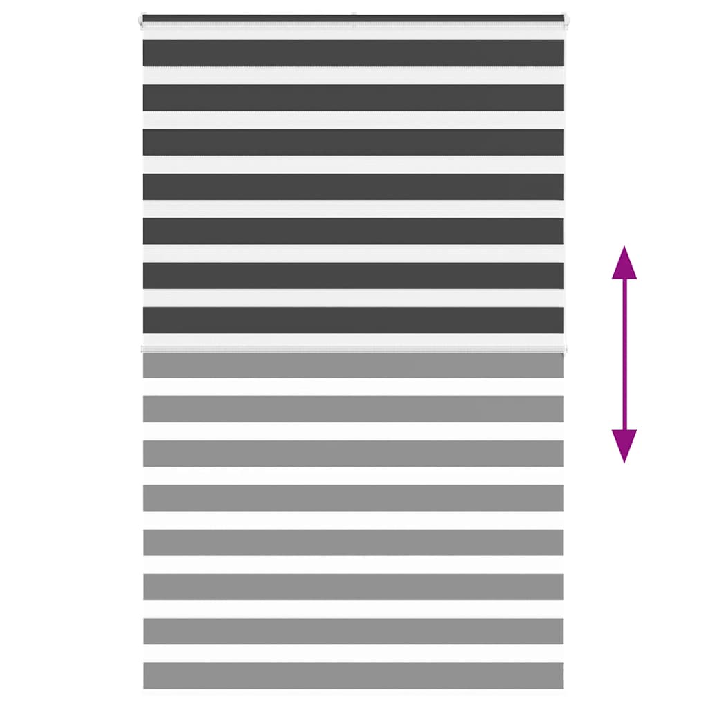 vidaXL Zebra Blind Black 140x200 cm Fabric Width 135,9 cm Polyester