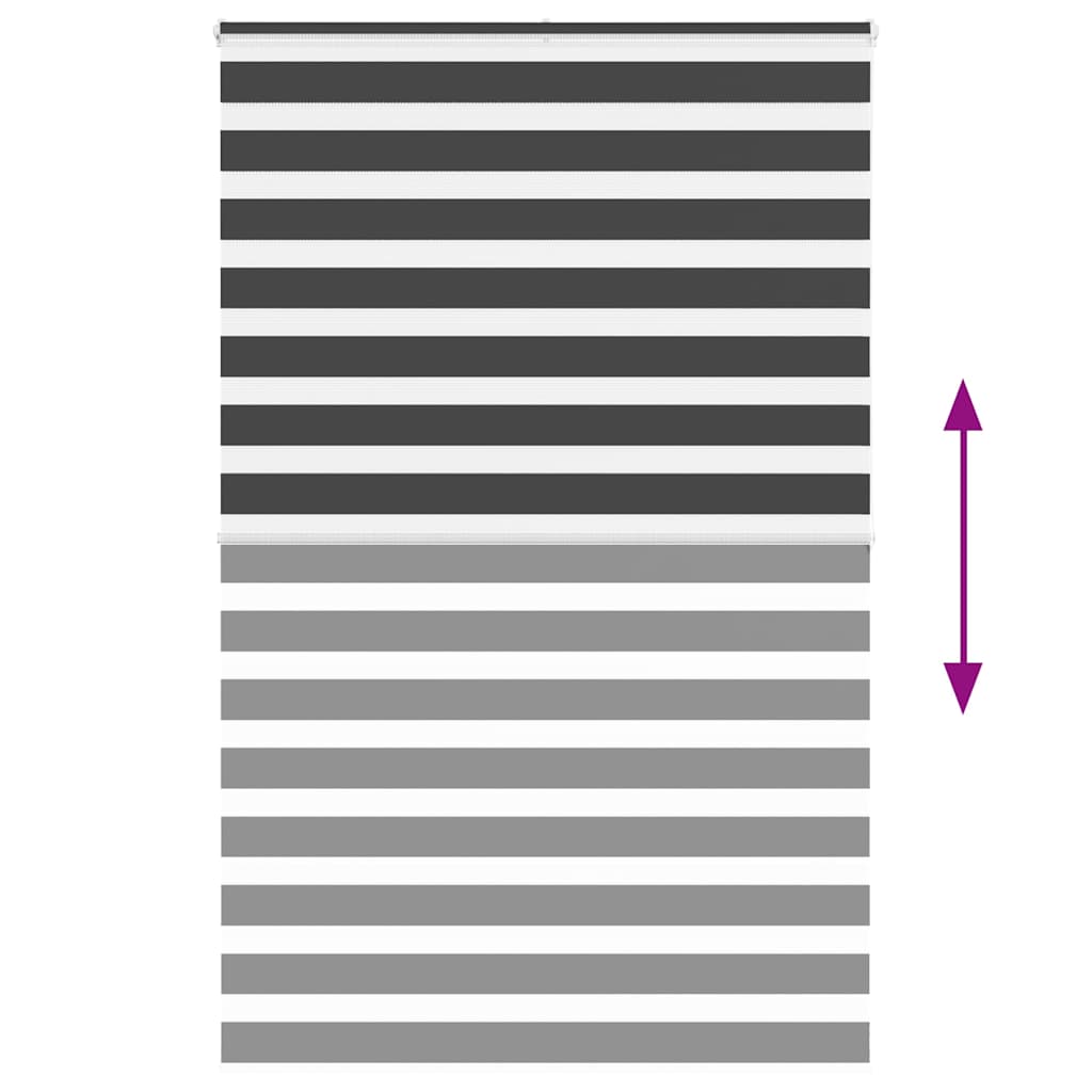 vidaXL Zebra Blind Black 145x200 cm Fabric Width 140,9 cm Polyester