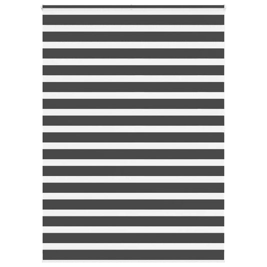 vidaXL Zebra Blind Black 155x200 cm Fabric Width 150,9 cm Polyester