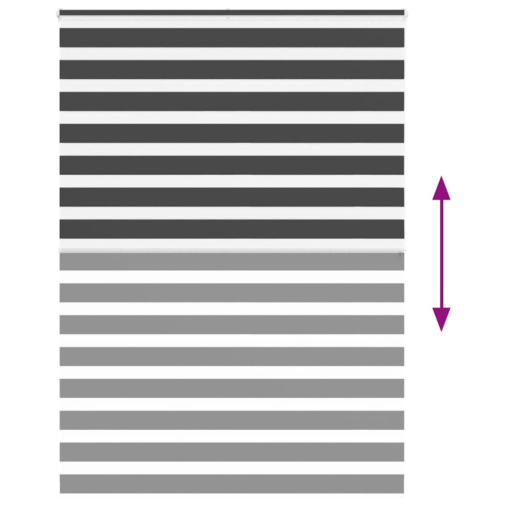 vidaXL Zebra Blind Black 160x200 cm Fabric Width 155,9 cm Polyester