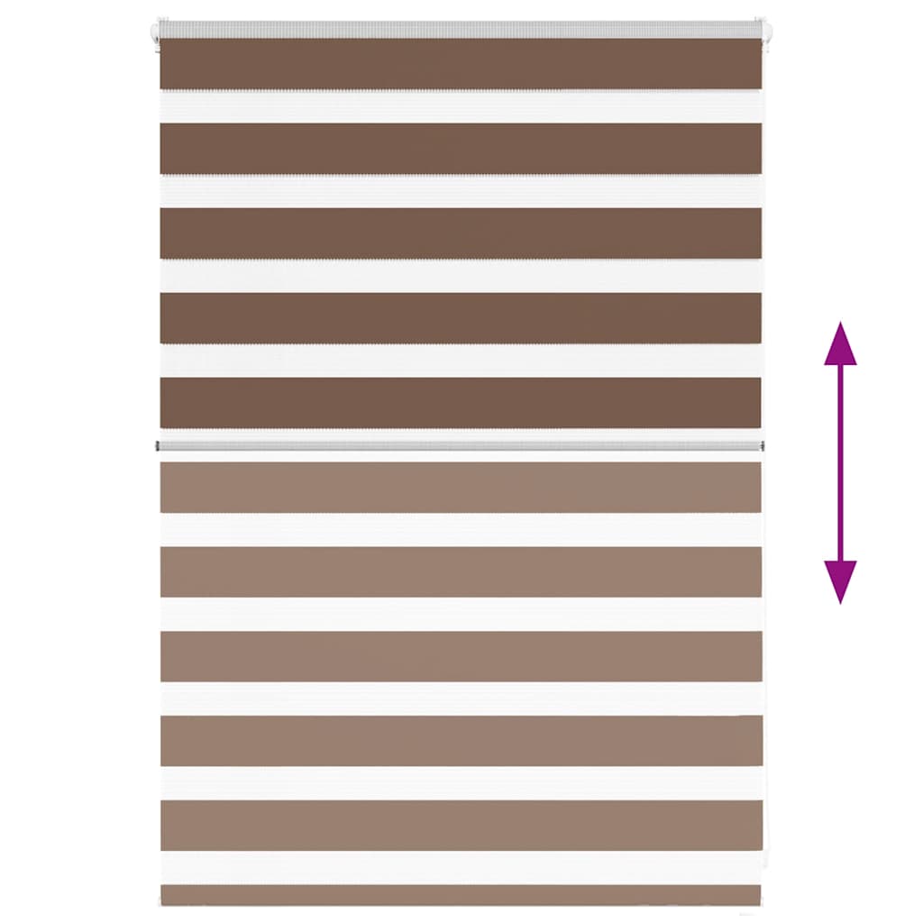 vidaXL Zebra Blind Brown 95x100 cm Fabric Width 90,9 cm Polyester