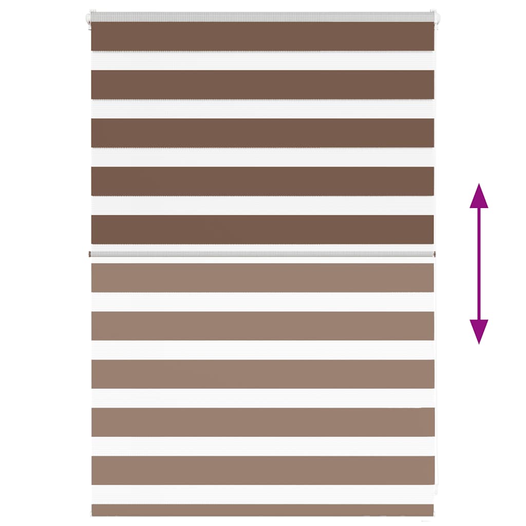 vidaXL Zebra Blind Brown 100x100 cm Fabric Width 95,9 cm Polyester