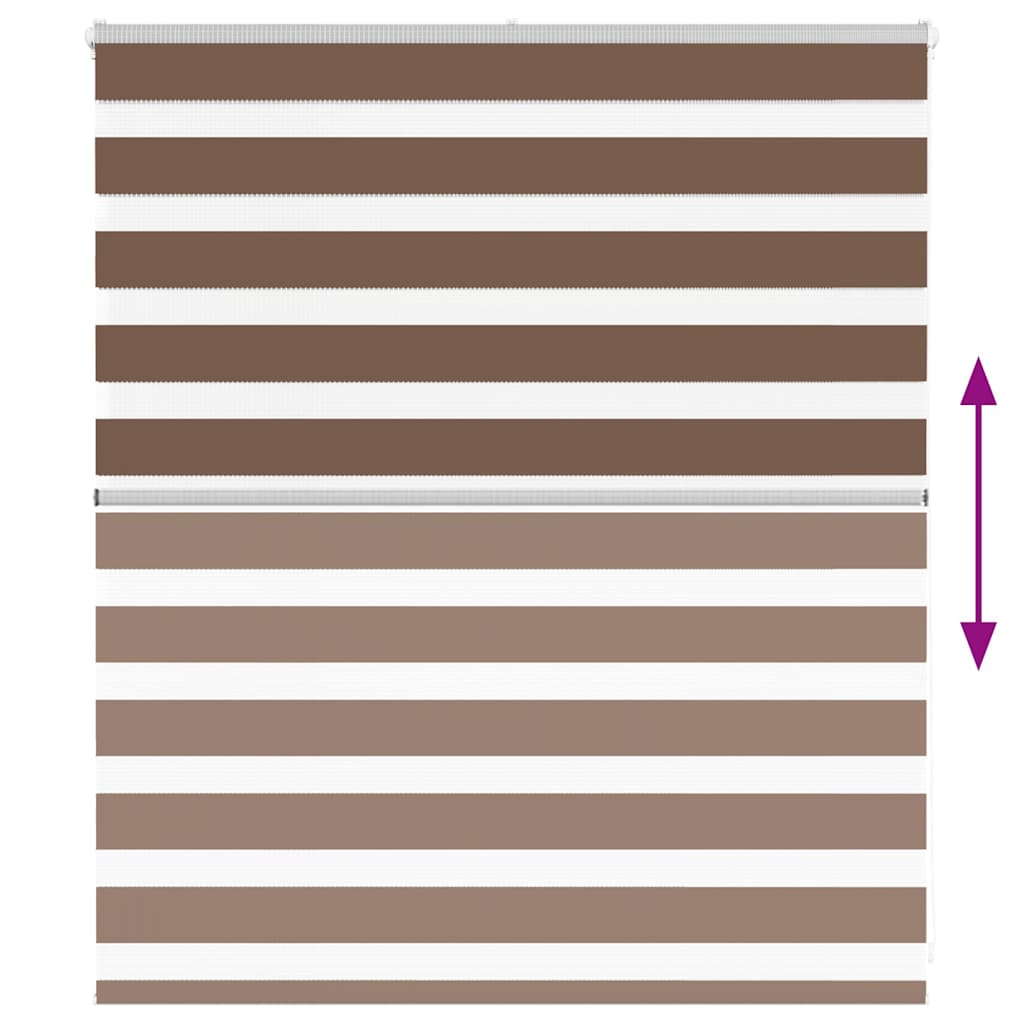 vidaXL Zebra Blind Brown 120x100 cm Fabric Width 115,9 cm Polyester