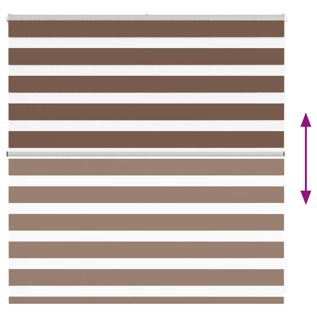 vidaXL Zebra Blind Brown 145x100 cm Fabric Width 140,9 cm Polyester