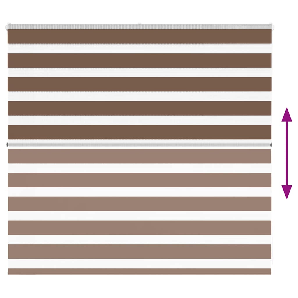 vidaXL Zebra Blind Brown 155x100 cm Fabric Width 150,9 cm Polyester