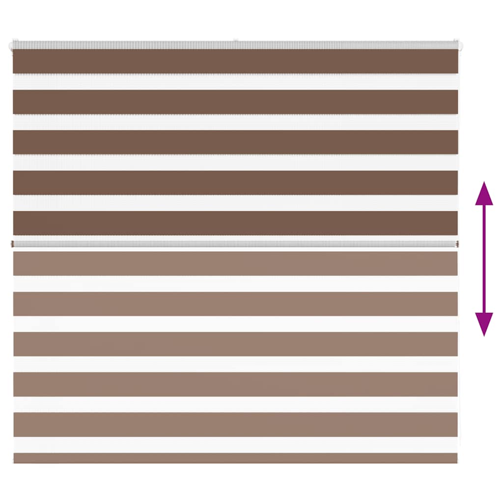 vidaXL Zebra Blind Brown 165x100 cm Fabric Width 160,9 cm Polyester