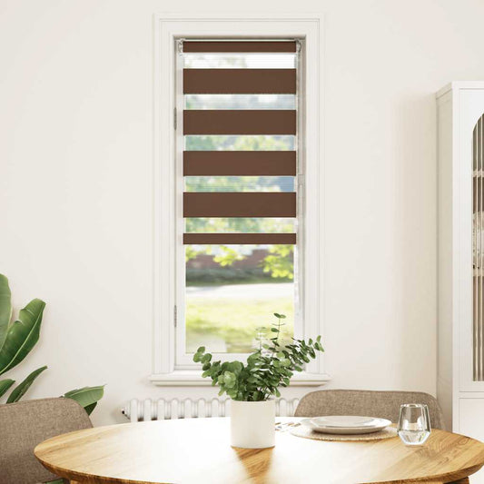 vidaXL Zebra Blind Brown 45x150 cm Fabric Width 40.9 cm Polyester